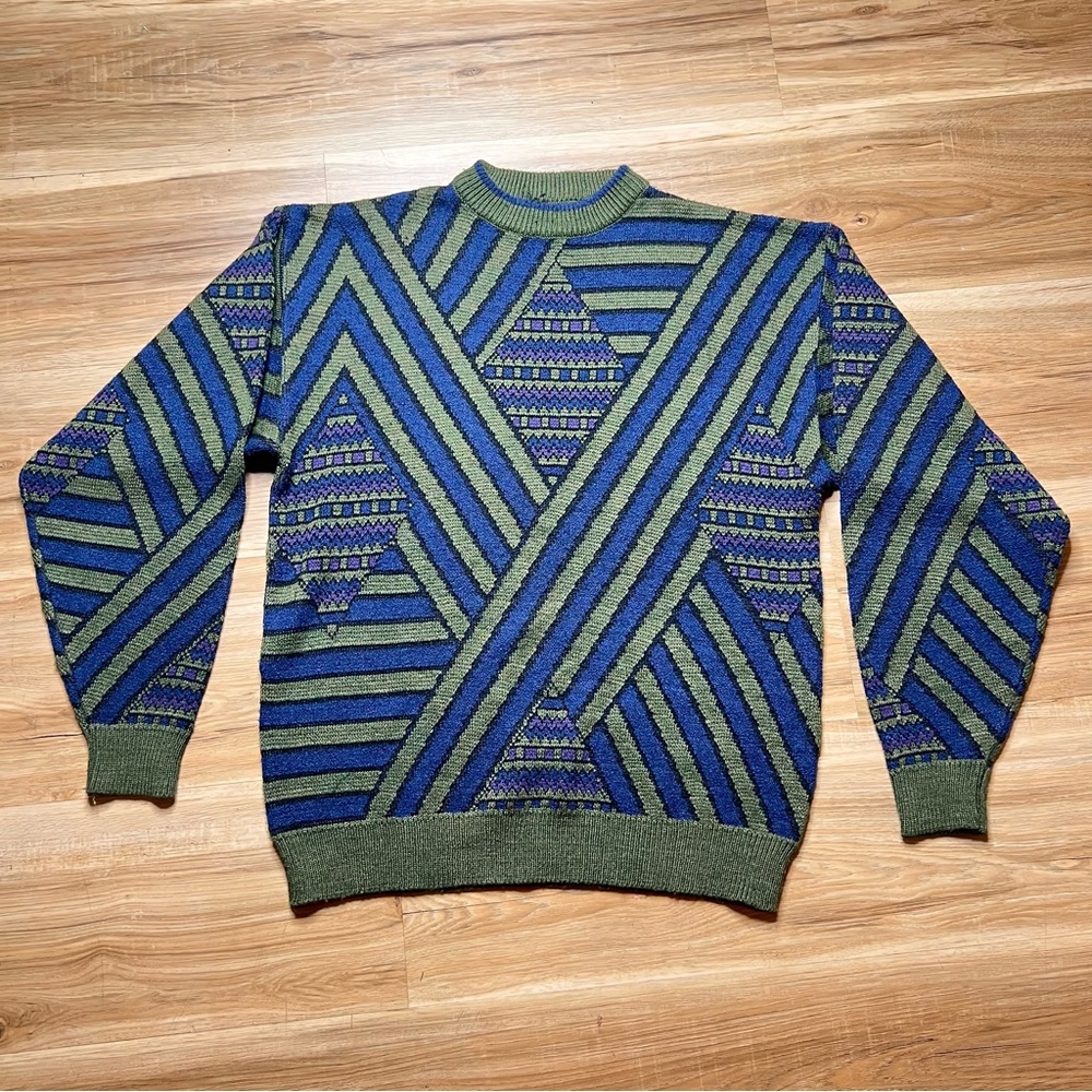 Vintage 90’s Santana Geometric Patterned Sweater Size M